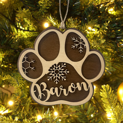 Personalised Christmas Dog Paw Ornament Custom Name Hanging Ornament Christmas Gifts-Jessemade AU