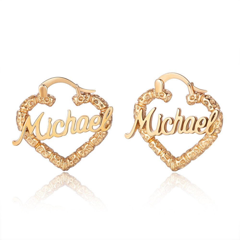 Personalised Name Drop Earring Customised Heart Earrings for Her-Jessemade AU