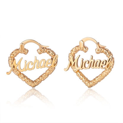 Personalised Name Drop Earring Customised Heart Earrings for Her-Jessemade AU