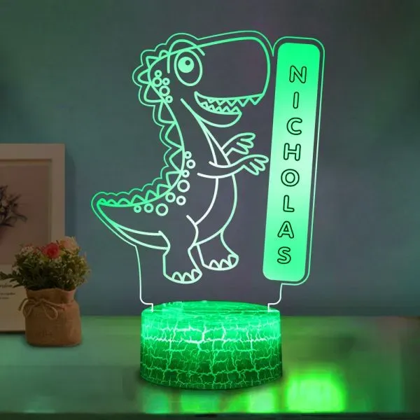 7 discolour Led Name Custom Night Light Letter & Dinosaur LED Lamp for Kids Gift-Jessemade AU