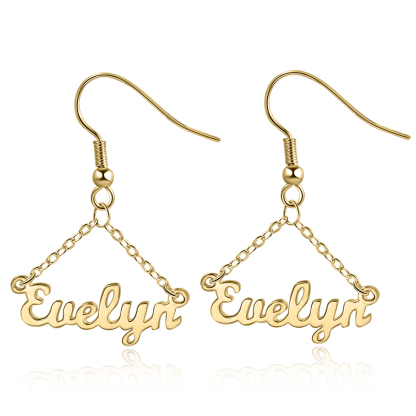 Personalised Name Drop Earring Customised Triangle Earrings for Her-Jessemade AU