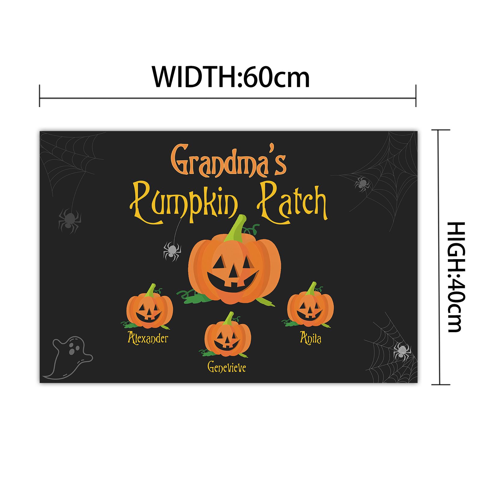 Personalised Halloween Doormat Custom 4 Names Pumpkin Doormat Home Decor - Grandma's Pumpkin Patch-Jessemade AU
