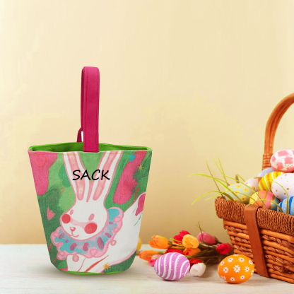 Personalised Bunny Tote Bag Custom Name Bunny Basket Bucket Bag Easter Gifts for Him/Her-Jessemade AU