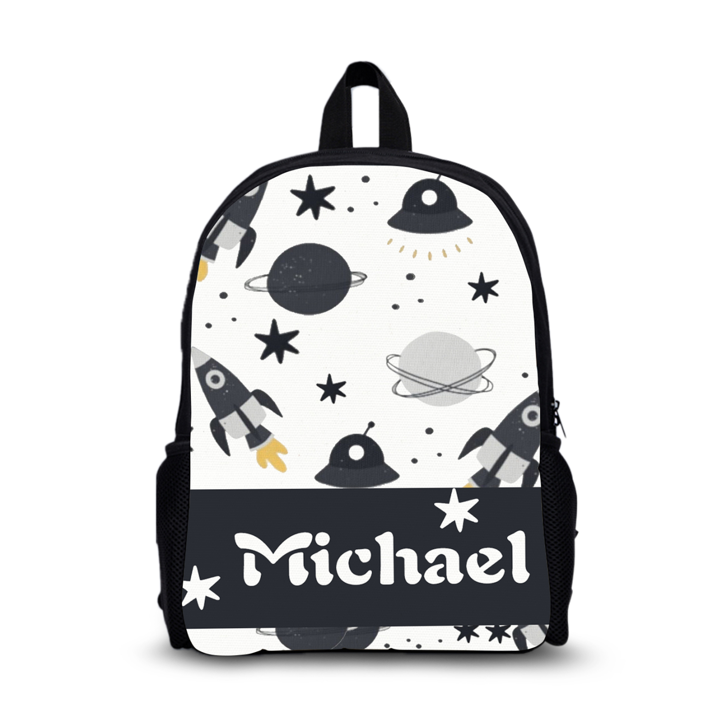 Custom Name Schoolbag Personalised Rocket and Satellite Backpack Travel Bag for Kids-Jessemade AU