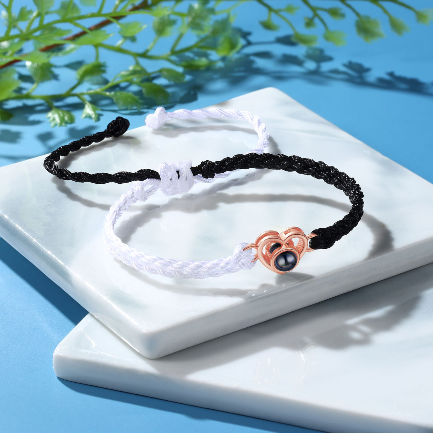 Personalised Heart Projection Bracelet Customised Photo Bracelet Adjustable Bracelet Gift for Couples/Family/Friends-Jessemade AU