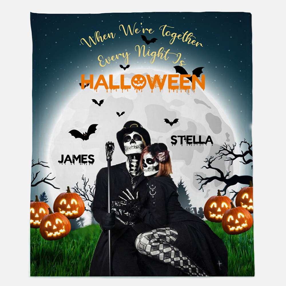 "When We're Together" Halloween Blanket Personalised Names-Jessemade AU
