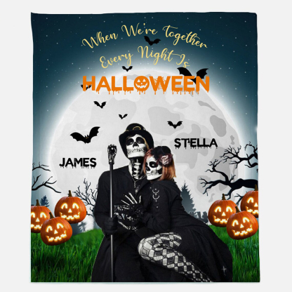 "When We're Together" Halloween Blanket Personalised Names-Jessemade AU
