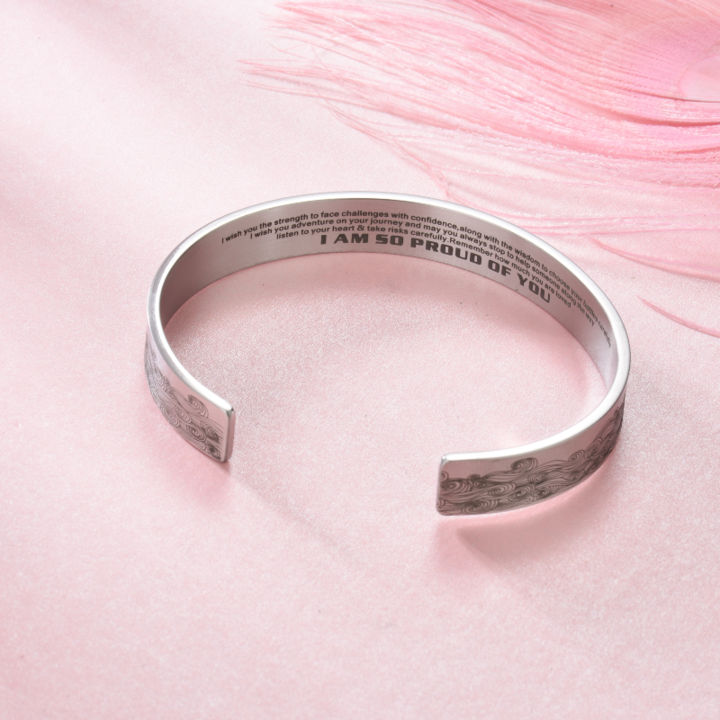 To My Daughter Cuff Bangle Bracelet "I Am So Proud Of You"-Jessemade AU