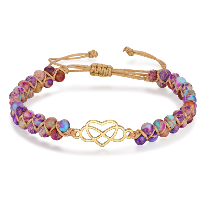 To My Granddaughter Infinity Heart Bracelet with Message Card Adjustable Bracelet Gift for Her - Never Forget How Much I Love You