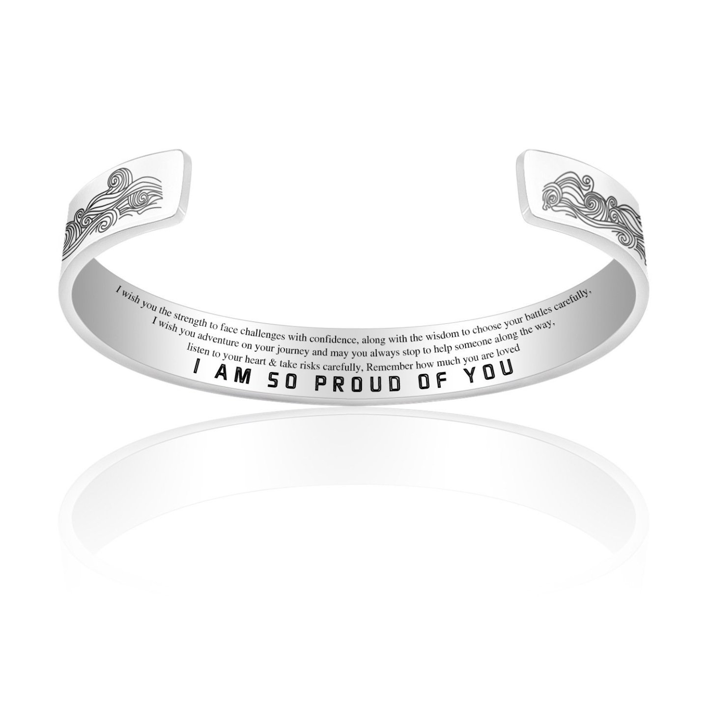 To My Daughter Cuff Bangle Bracelet "I Am So Proud Of You"-Jessemade AU