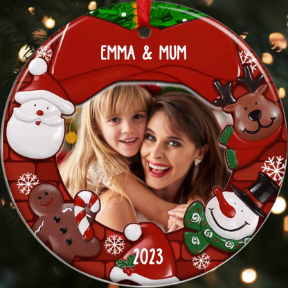 Acrylic Christmas Circle Ornaments Customised Photo & Name & Year Ornament Newborn Christmas Gifts-Jessemade AU