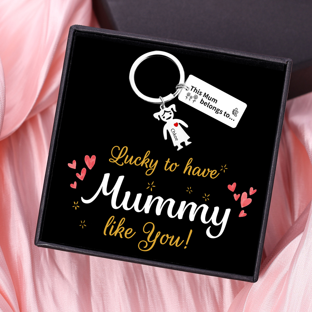 1 Name - Personalised Keychain with Kid Charms Engraved Names Keychain Mother's Day Gift for Mum/Nan-Jessemade AU