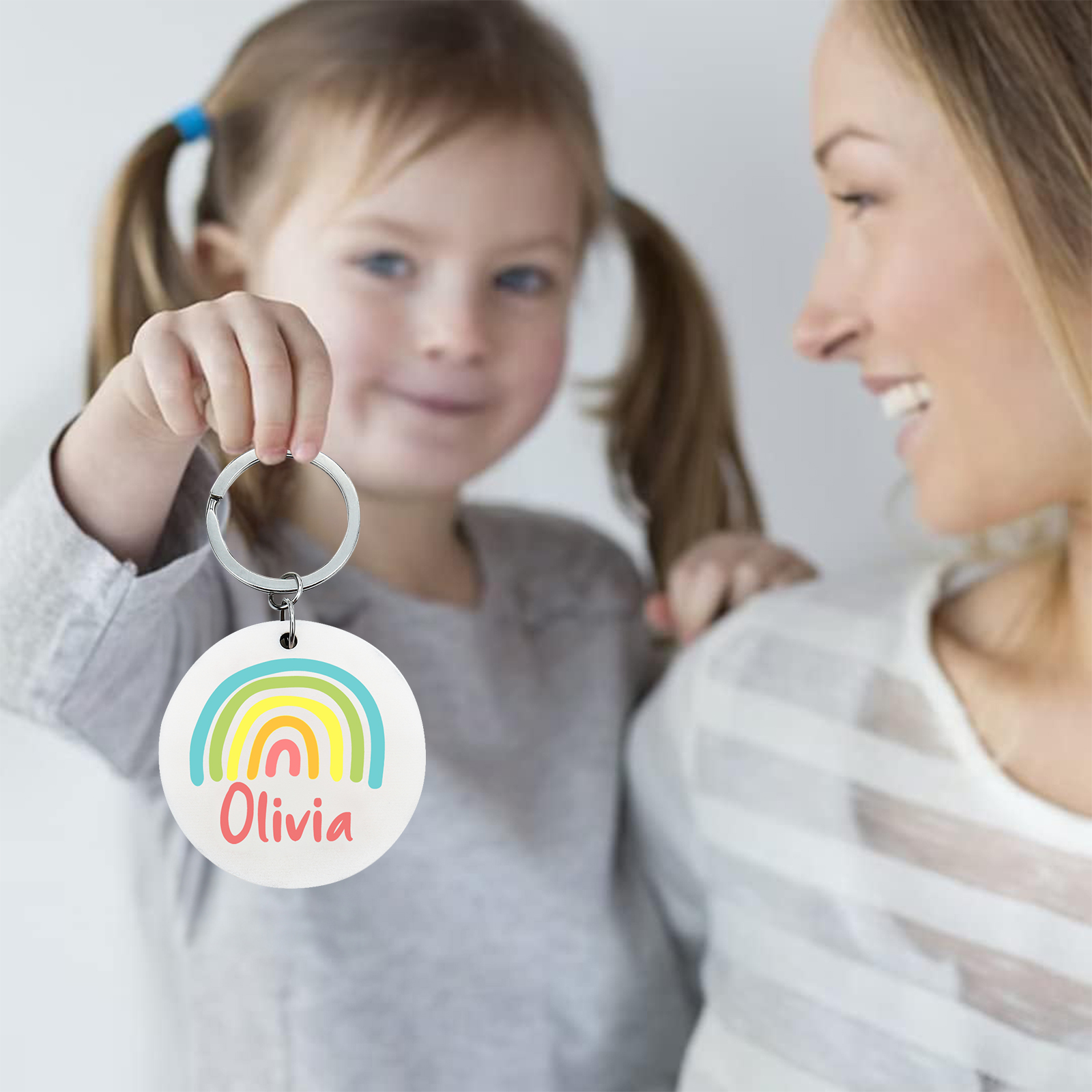 Customised 1 Name Rainbow Keychain Unique Back-to-School Gift for Kids-Jessemade AU