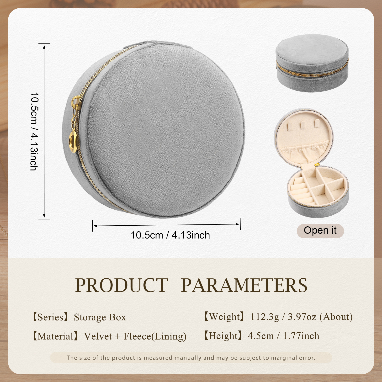 Jewelry Storage Box Travel Jewelry Box Grey/Pink/Green Circle Box Gifts for Ladies Girls-Jessemade AU