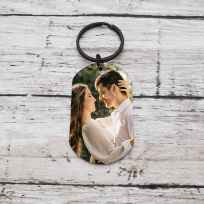 To My Man/Woman Custom Photo Keyring Couple Keychain Stainless Steel Keychain Valentine's Day Gift for Couples-Jessemade AU