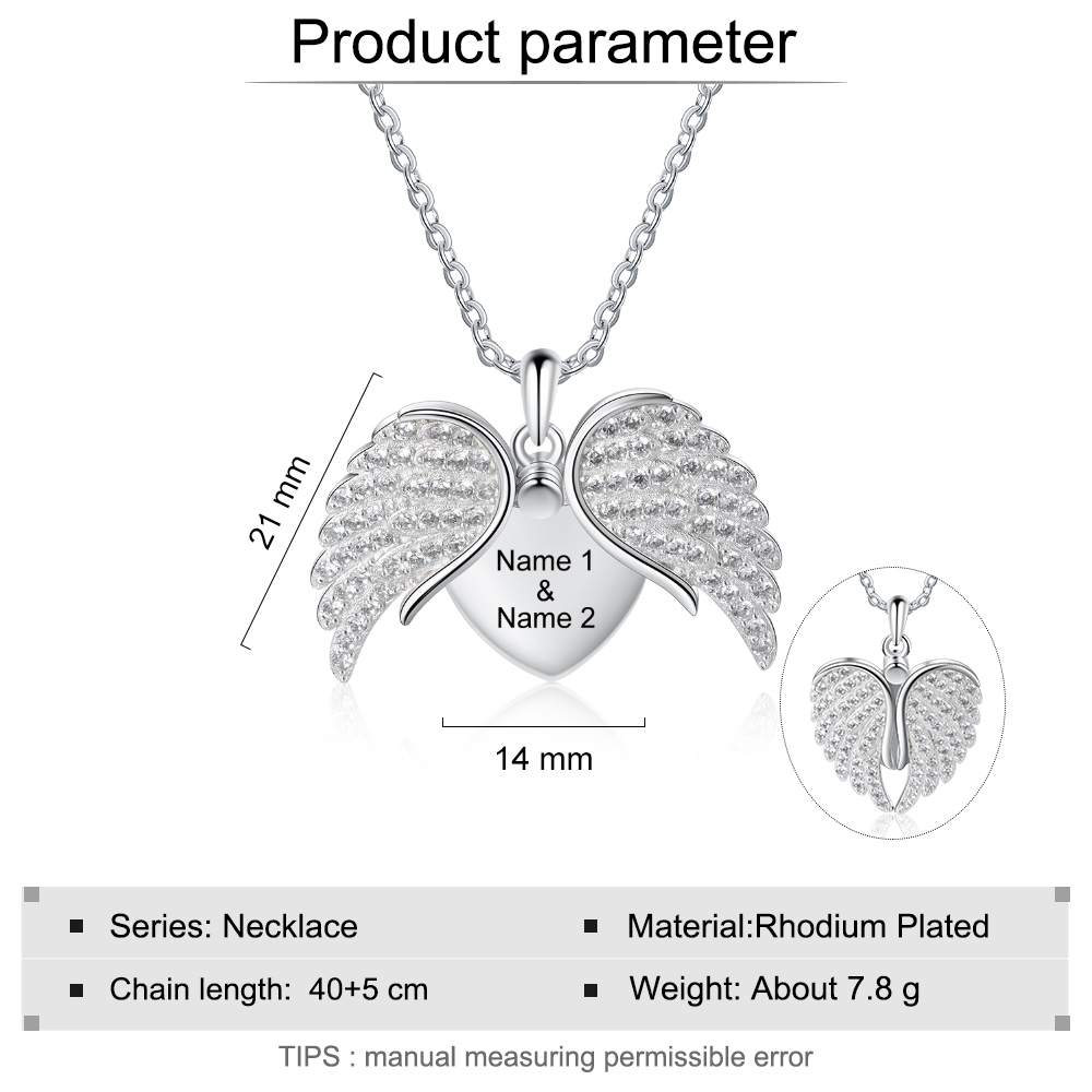 Personalised Angel Wings Women's Necklace-Jessemade AU