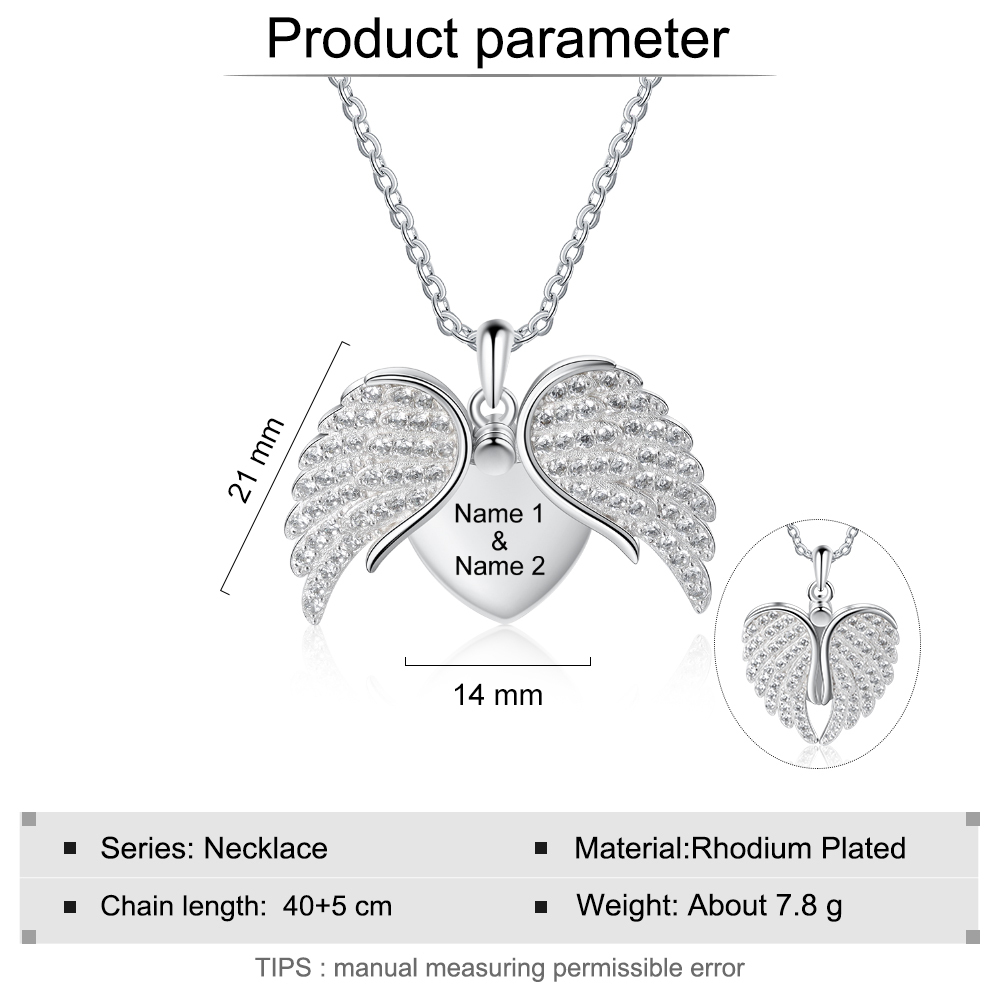 Personalised Angel Wings Women's Necklace-Jessemade AU