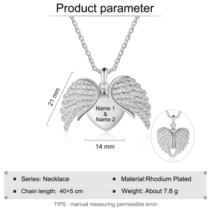Personalised Angel Wings Women's Necklace-Jessemade AU