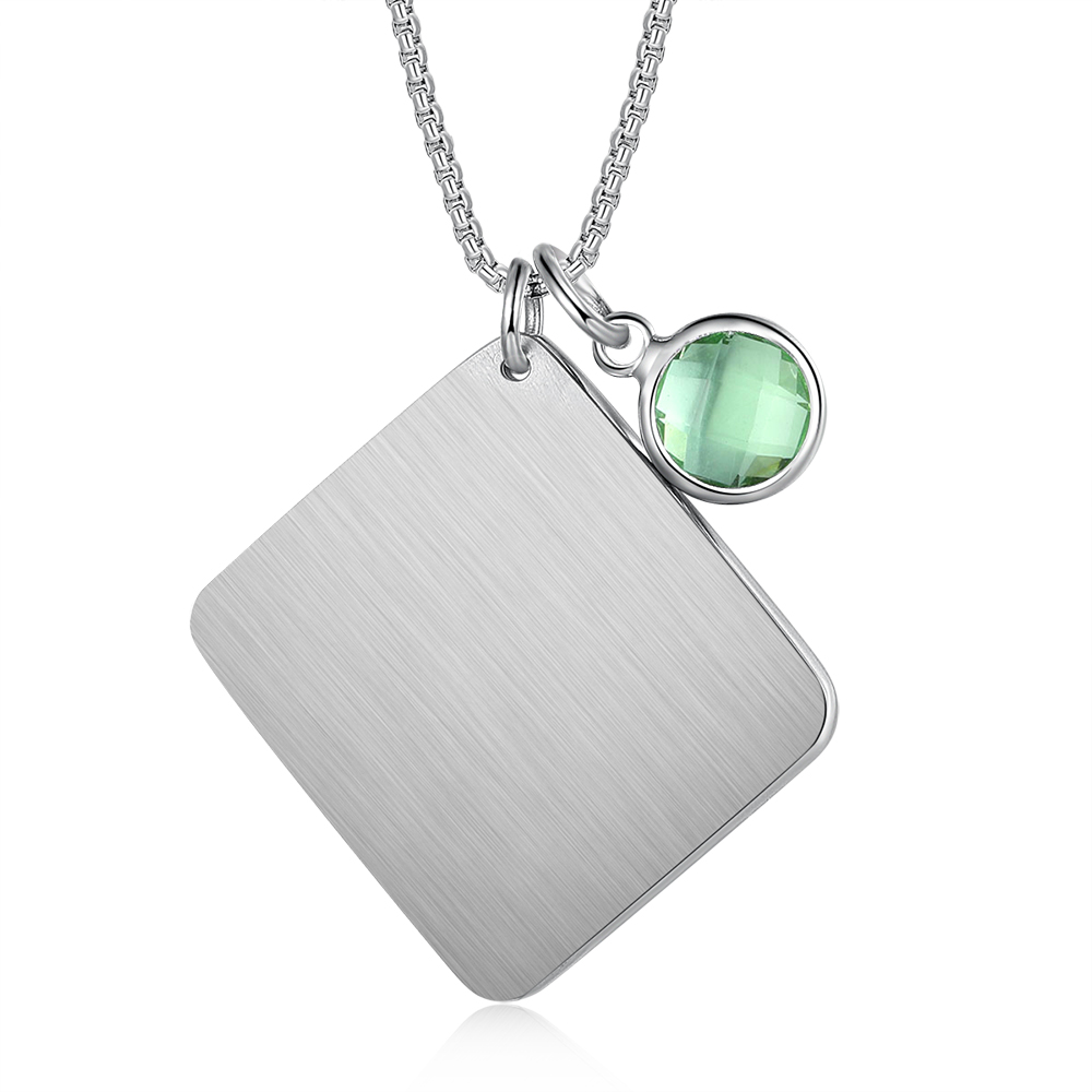 Personalised Calendar Tag Necklace With Birthstone Custom 1 Photo Gifts For Her-Jessemade AU