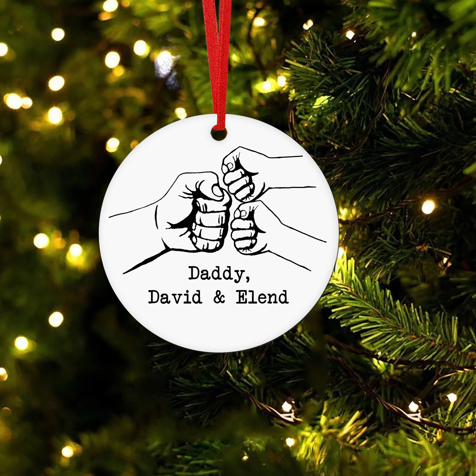 Personalised Christmas Tree Ornaments Wooden Fist Signs Christmas Pendant Custom Text Gifts for Family Friends-Jessemade AU
