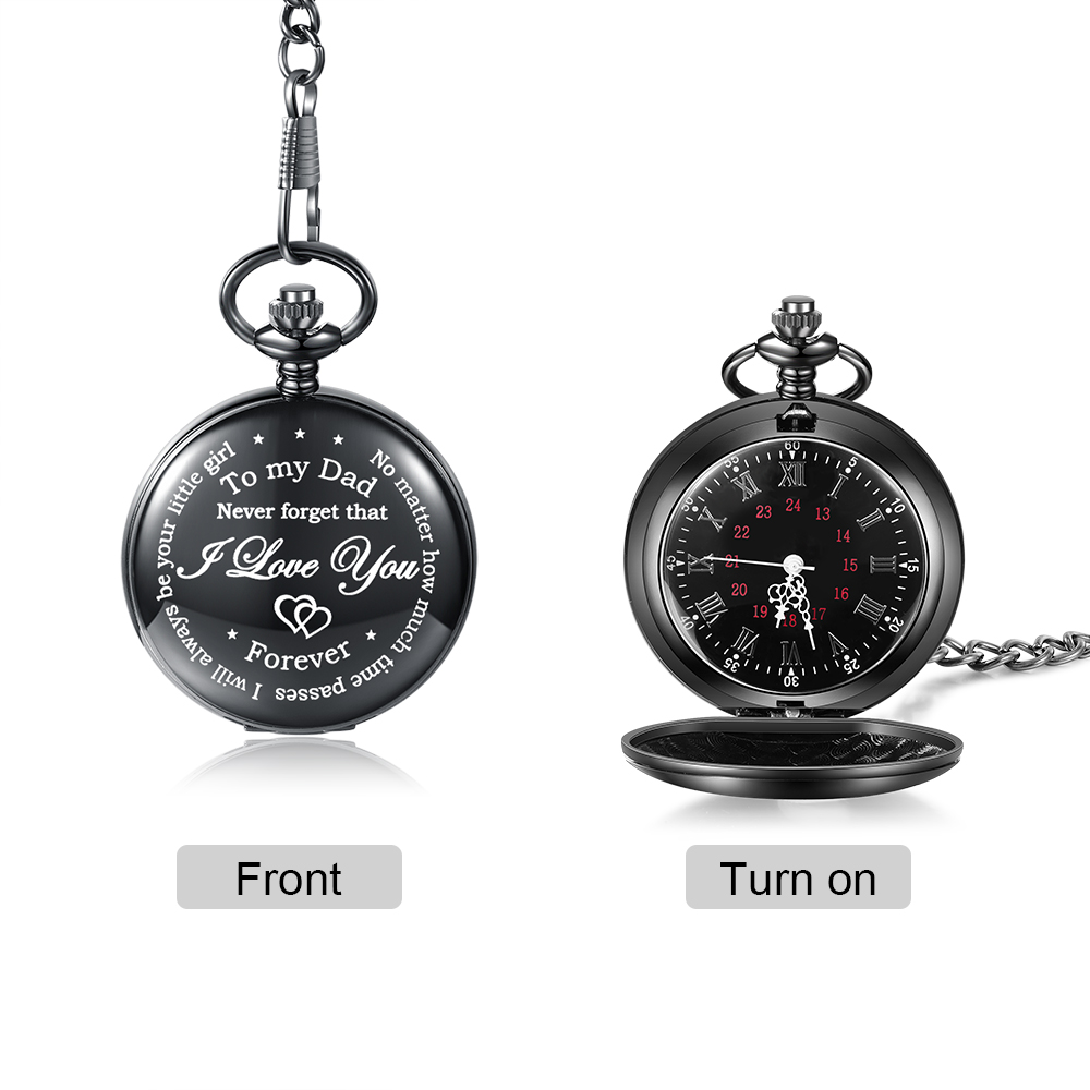 Never Forget That I Love You, Personalised Pocket Watch Gifts For Father-Jessemade AU
