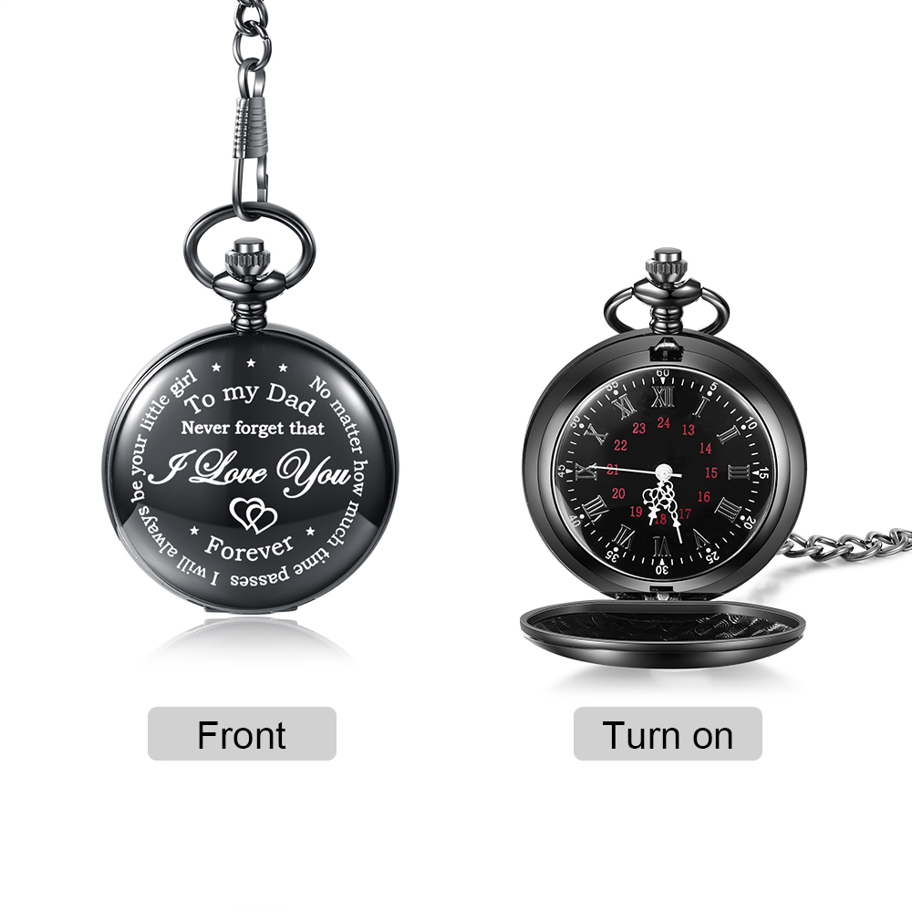 Never Forget That I Love You, Personalised Pocket Watch Gifts For Father-Jessemade AU