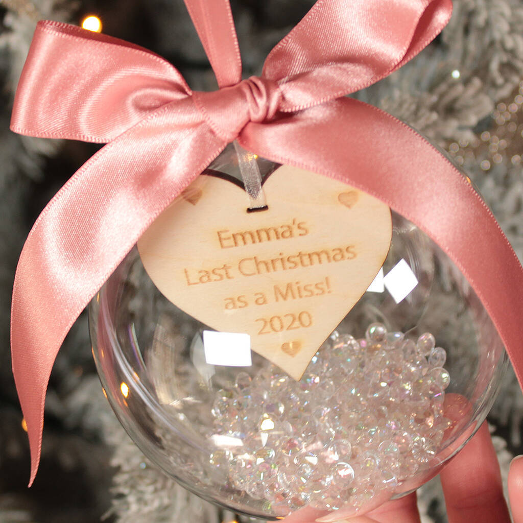 Personalised Heart Ball Ornament Custom 1st Christmas Bauble Gifts-Jessemade AU