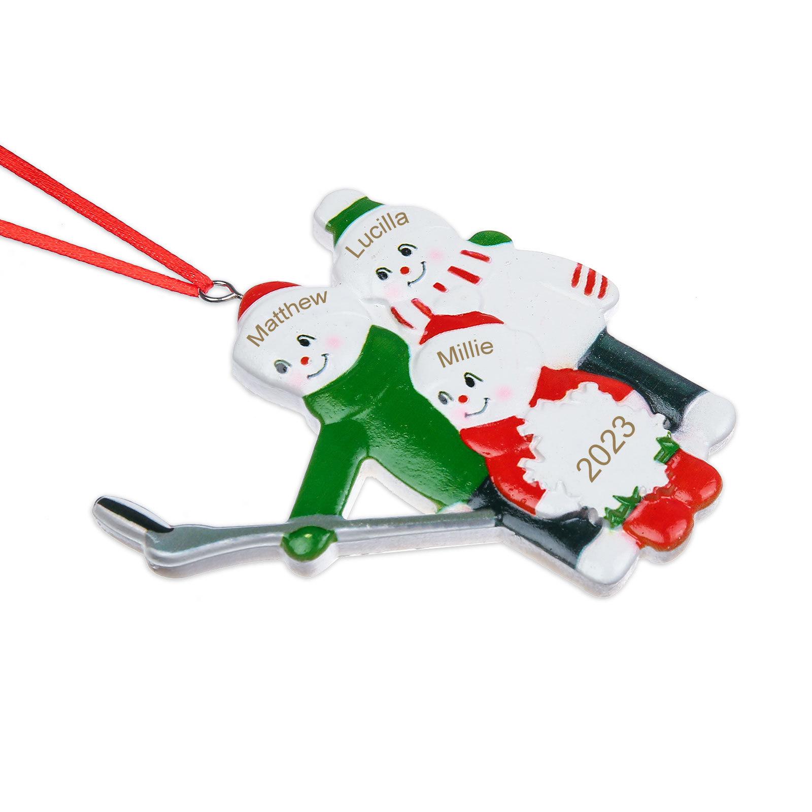 3 Names - Personalised Resin Christmas Ornaments Customised Name & Year Xmas Decor Gifts for Family Friends-Jessemade AU