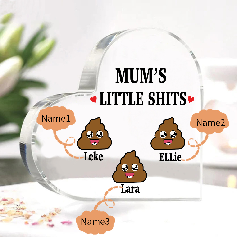 3 Names - Personalised Acrylic Heart Keepsake Custom Name Ornaments Mother's Day Funny Gifts for Mum-Jessemade AU