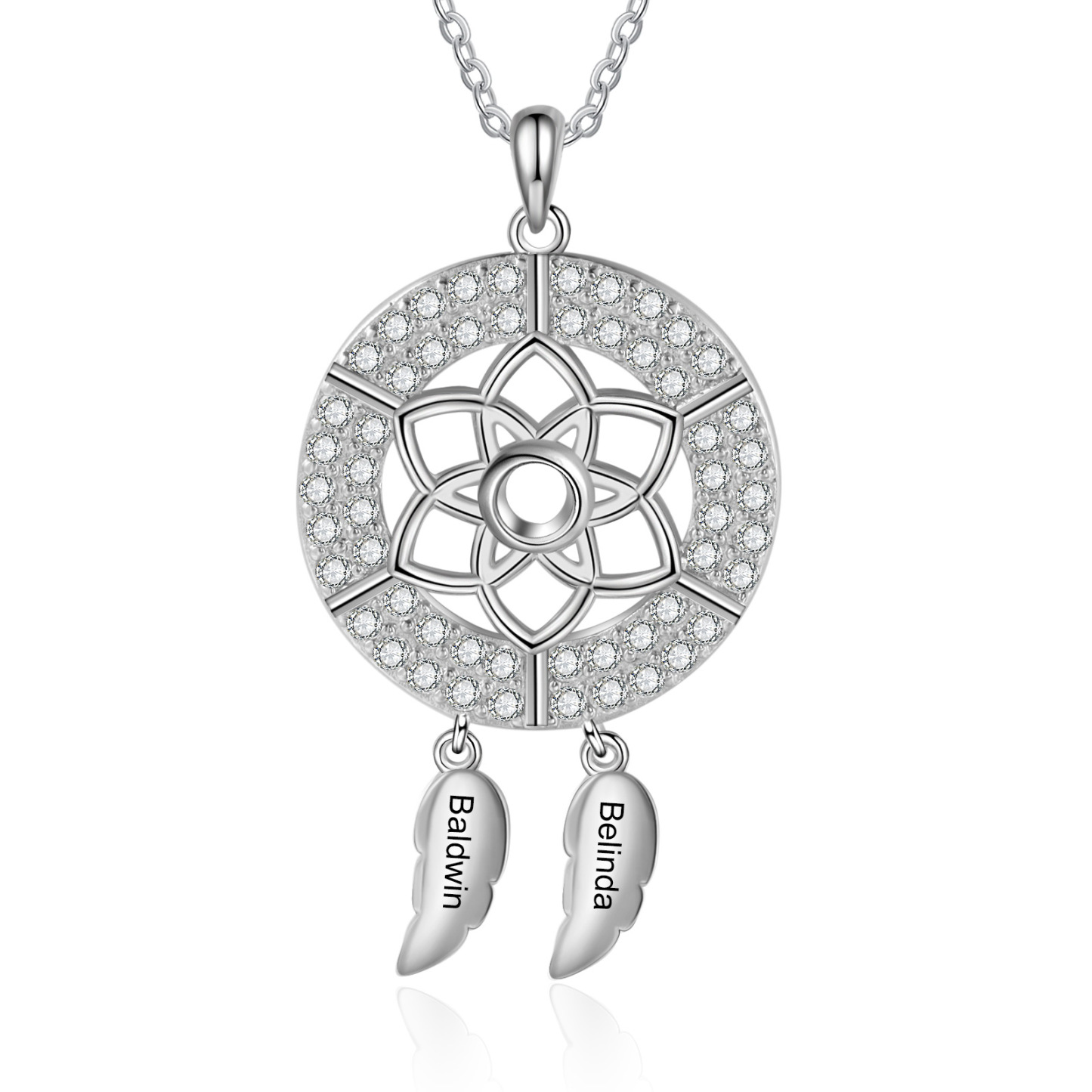 Personalised Dream Catcher Necklace Custom 2 Names Necklace Gifts For Her-Jessemade AU