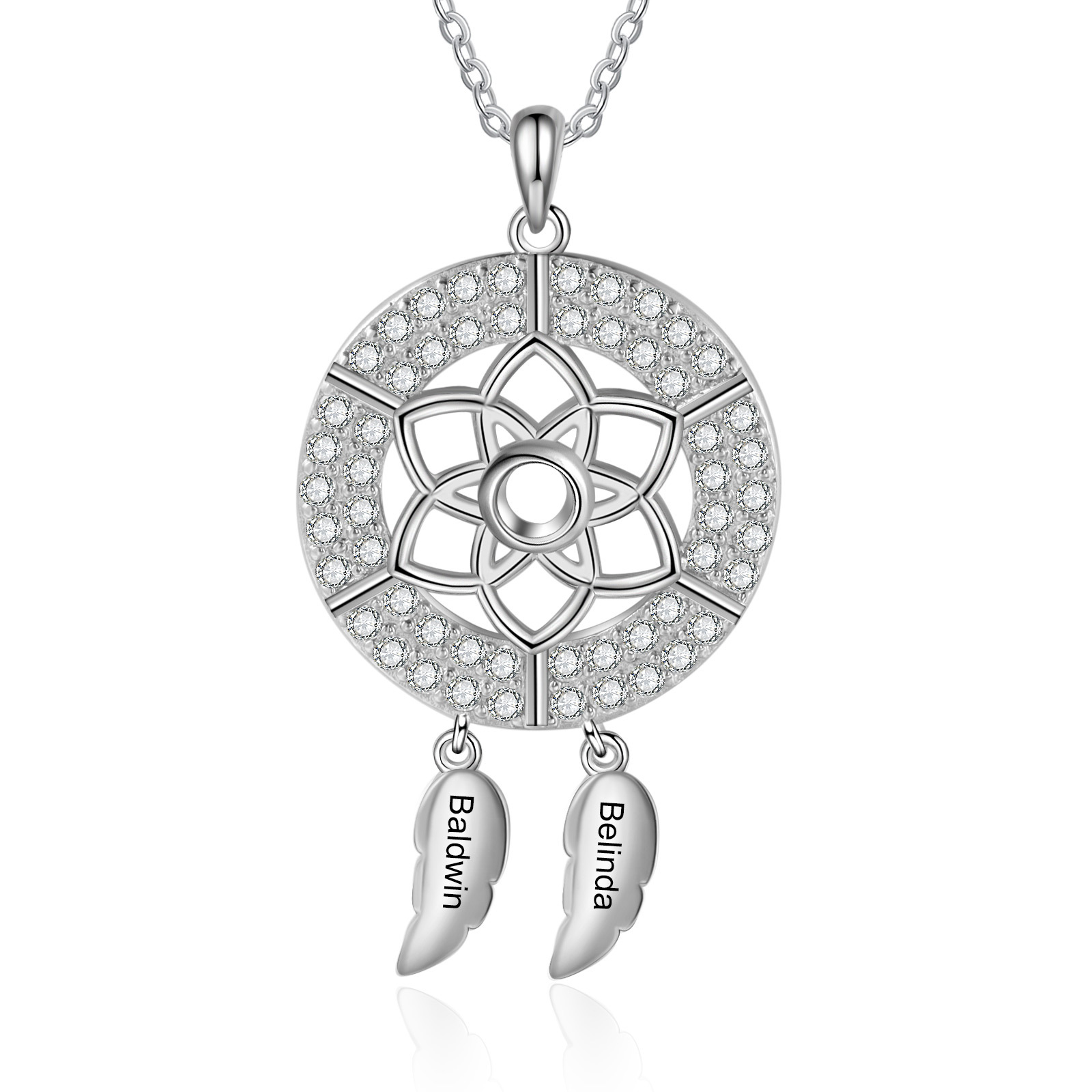 Personalised Dream Catcher Necklace Custom 2 Names Necklace Gifts For Her-Jessemade AU