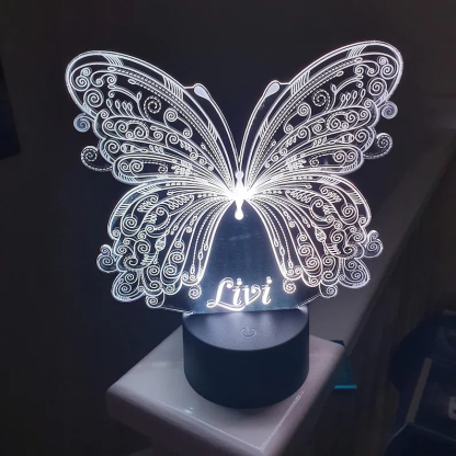 Personalised Butterfly Home Decoration Lamp With Custom Name Night Light Kid's Bedroom Decor Children's LED Light-Jessemade AU