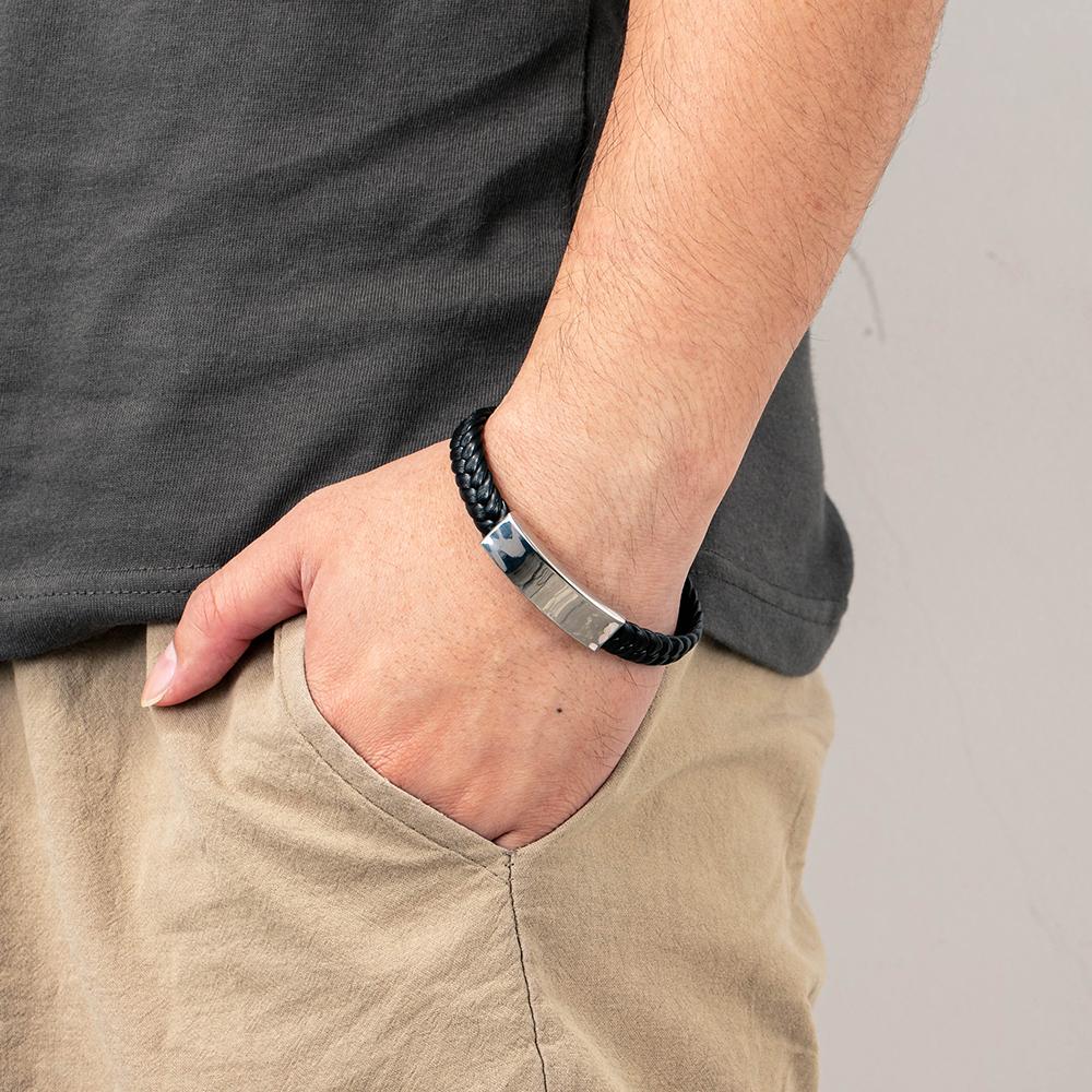 Personalised Men's Engraving Bracelet For Him Gift for Dad-Jessemade AU