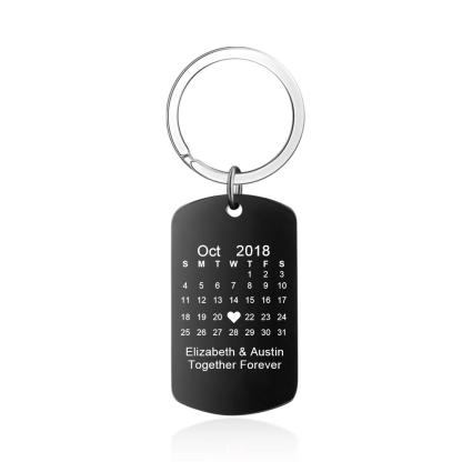 Personalised Calendar Keychain Engraved Photo Keychain Gifts For Him-Jessemade AU
