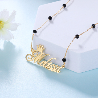Personalised Crown Necklace Custom 1 Name Necklace Gift For Women-Jessemade AU