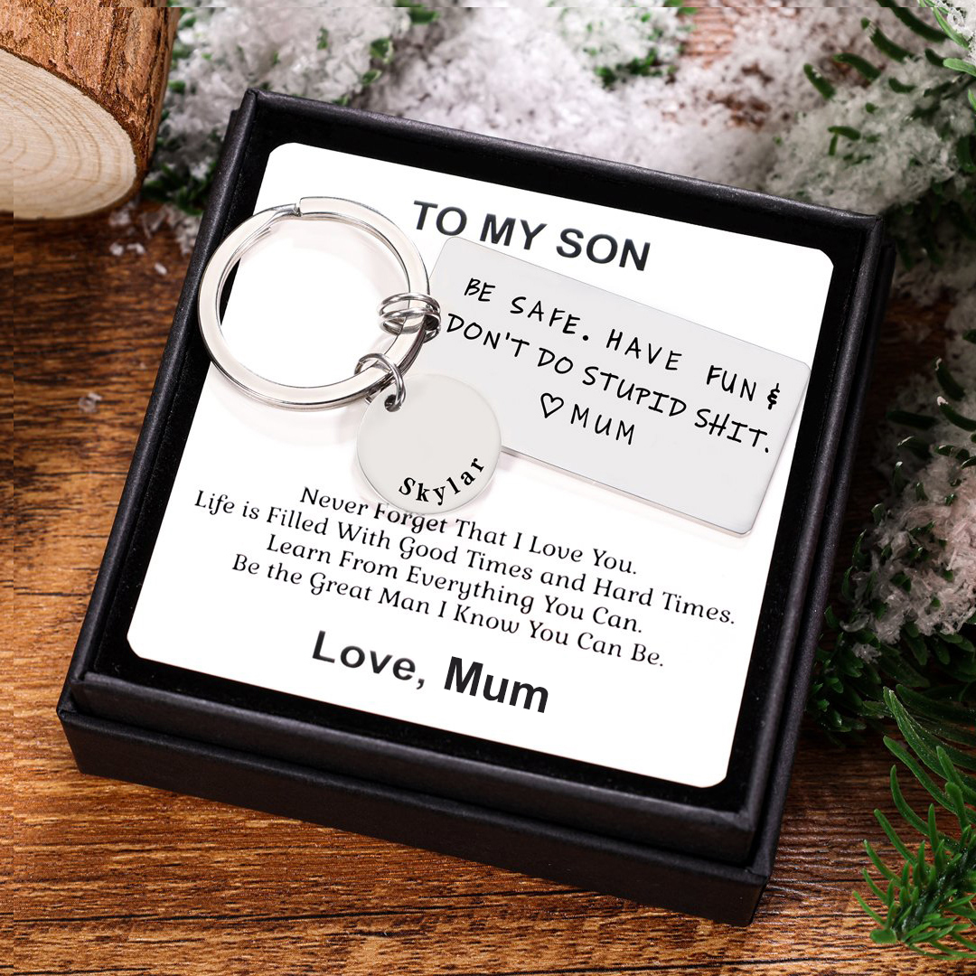 Personalised Name Don't Do Stupid Keychain for Teenager New Driver Gift-Jessemade AU