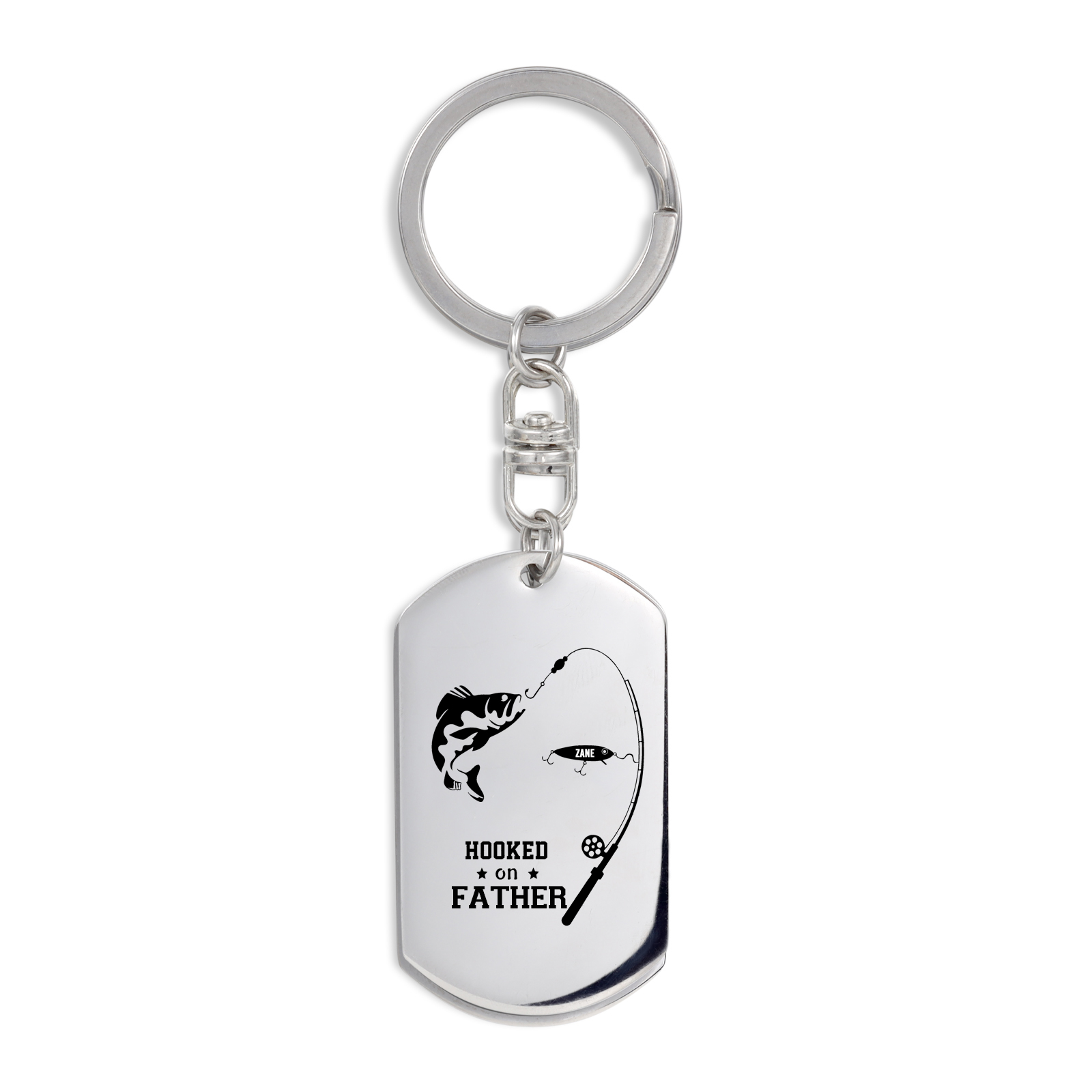 Fishing Keychain For Dad Custom Photo Keyring Engrave 1 Name Father's Day Gifts-Jessemade AU