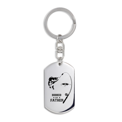 Fishing Keychain For Dad Custom Photo Keyring Engrave 1 Name Father's Day Gifts-Jessemade AU