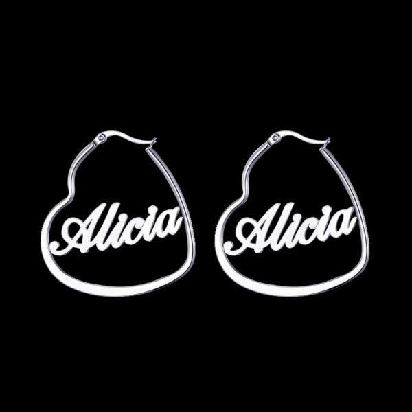 Personalised Heart Name Earring Customised Name Earrings Gifts for Her-Jessemade AU