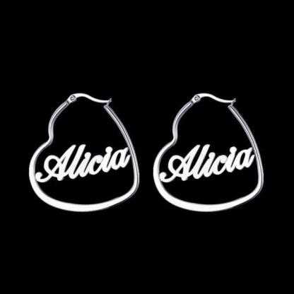 Personalised Heart Name Earring Customised Name Earrings Gifts for Her-Jessemade AU
