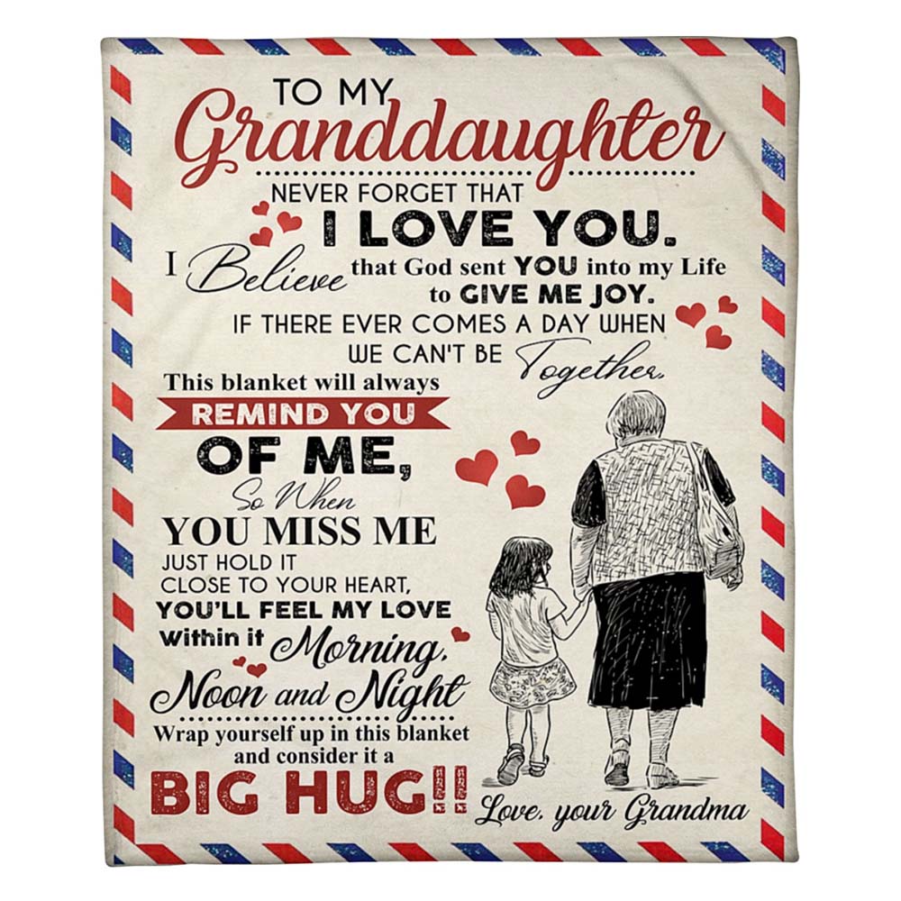 Grandma To Granddaughter, Never Forget That I Love You, Flannel Blanket-Jessemade AU