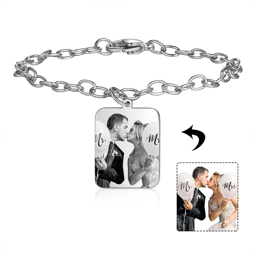Personalised Photo Locket Bracelet Custom Photo Bracelet Gifts For Her-Jessemade AU