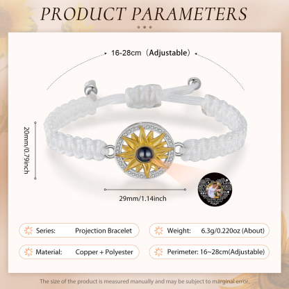 Personalised Projection Weave Bracelet Customised Colourful Photo & Copywriting Bracelet Adjustable Bracelet Personalised Gift for Couples-Jessemade AU