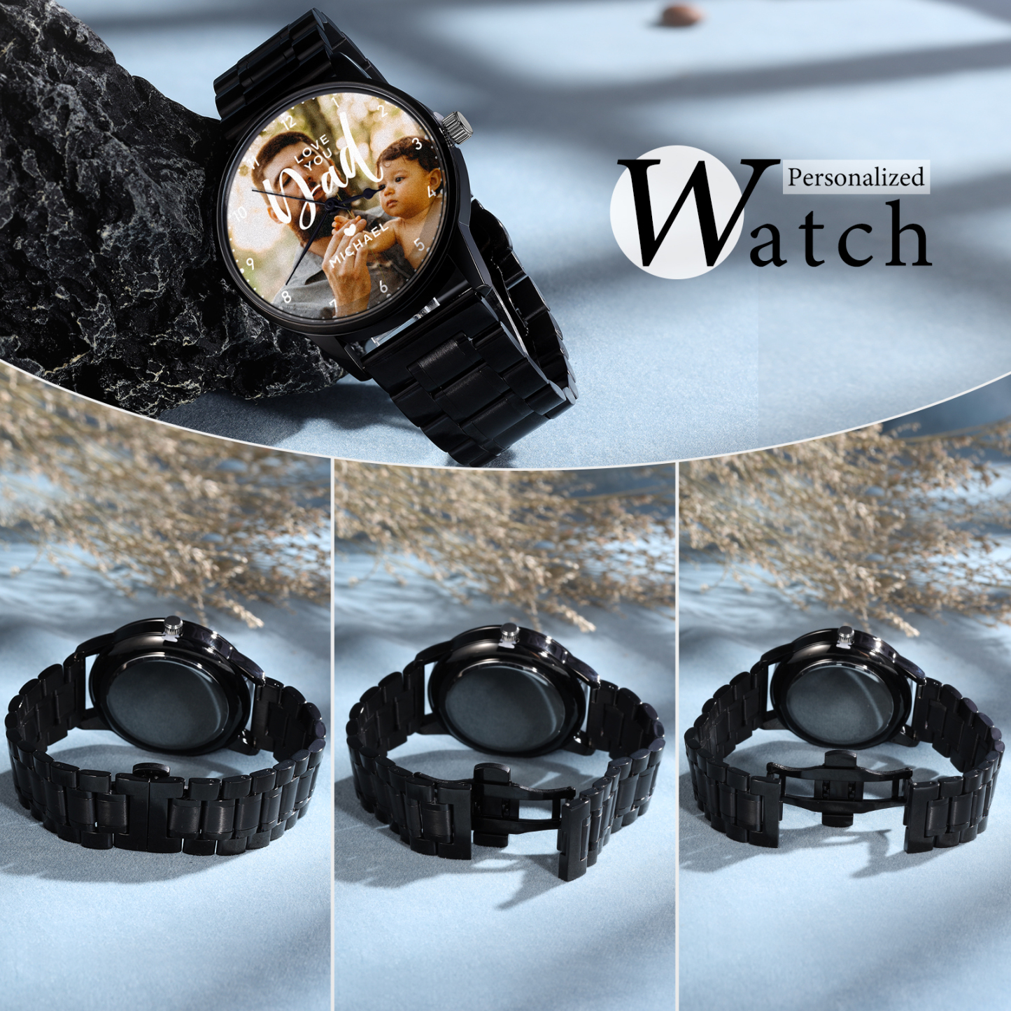 Personalised Photo Watch Custom Names Mechanical Watch Gifts for Him-Jessemade AU