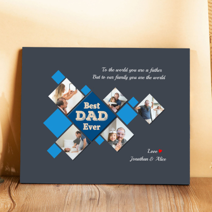 Father's Day Gifts Personalised Photo Frame Wood Signs Keepsake Custom 5 Photos-Jessemade AU