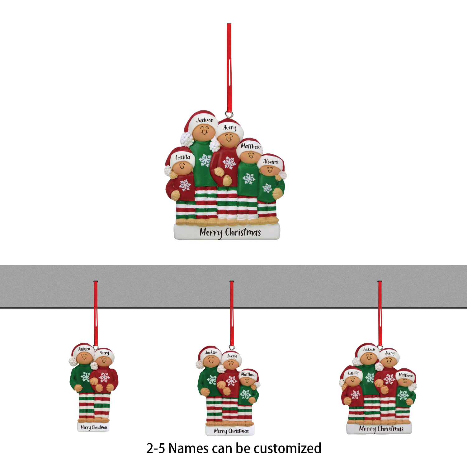 3 Names - Personalised Christmas Ornaments Custom Text Wooden Xmas Ornaments Gifts for Family Friends-Jessemade AU