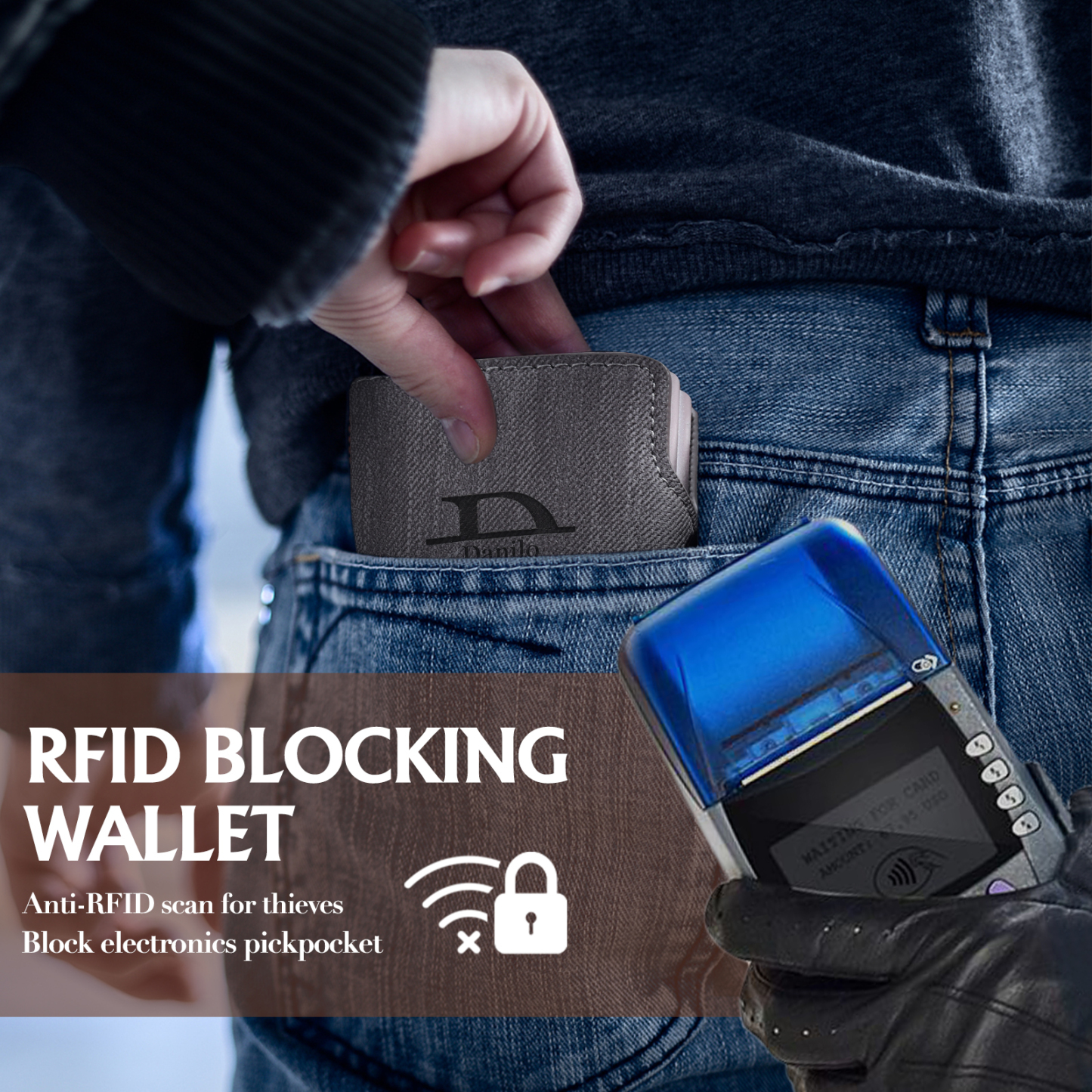 Personalised RFID-blocking Wallet Customised 1 Name Wallet Gifts for Him-Jessemade AU
