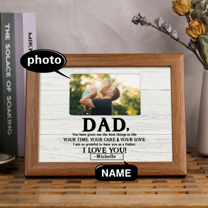 Personalised Father Photo Frames With Light Custom Photos Home Decor Gifts-I am so grateful to have you as a Father-Jessemade AU