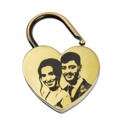 Personalised Heart Love Lock Custom Photo Padlocks Gifts For Couple-Jessemade AU