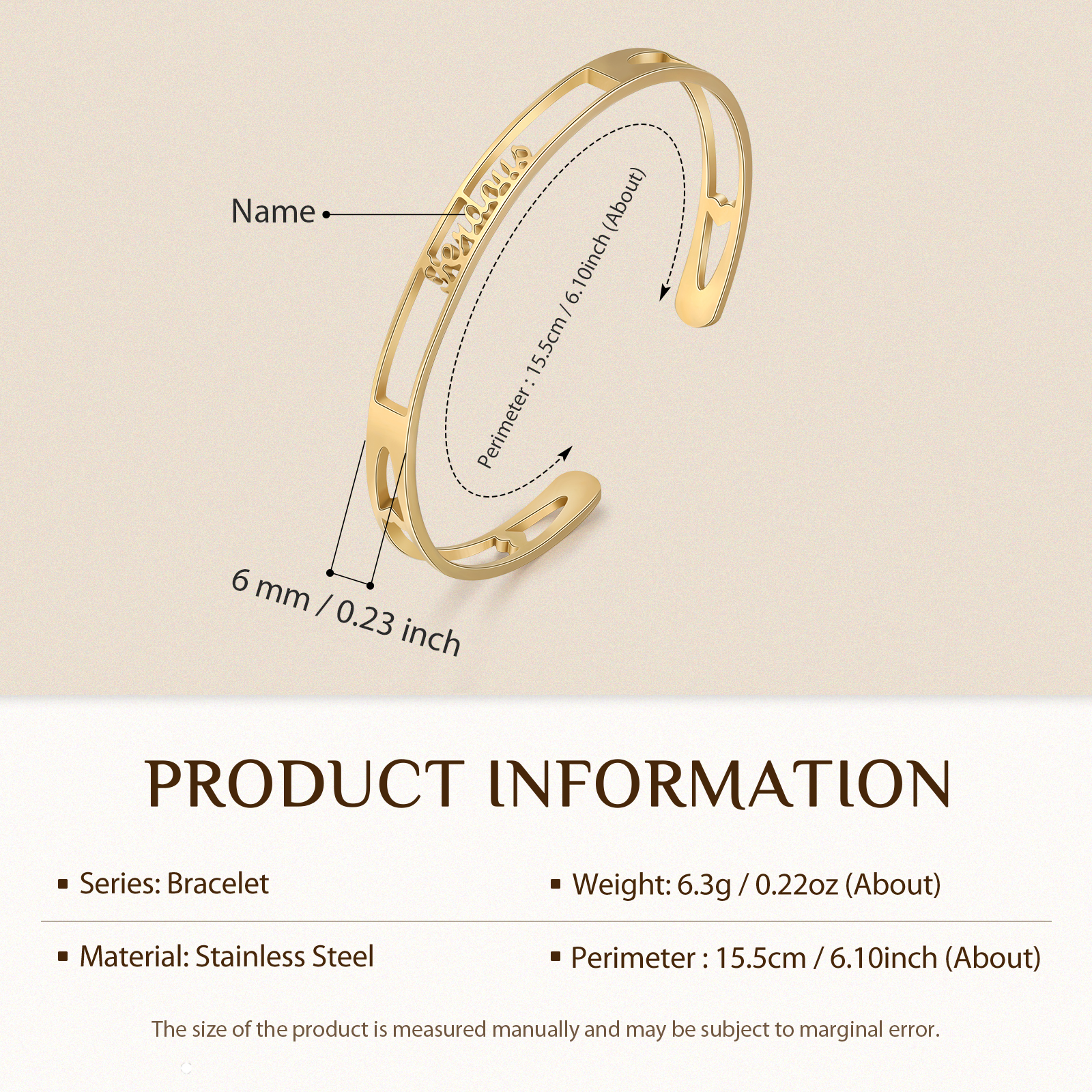 Personalised Name Bangle Bracelet Custom 1 Name Bracelet Gifts for Her-Jessemade AU